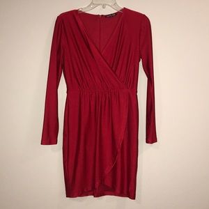 Long sleeve wrap dress